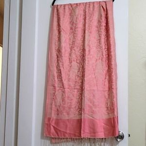 Silk Shawl Pink and Cream Kashmir House